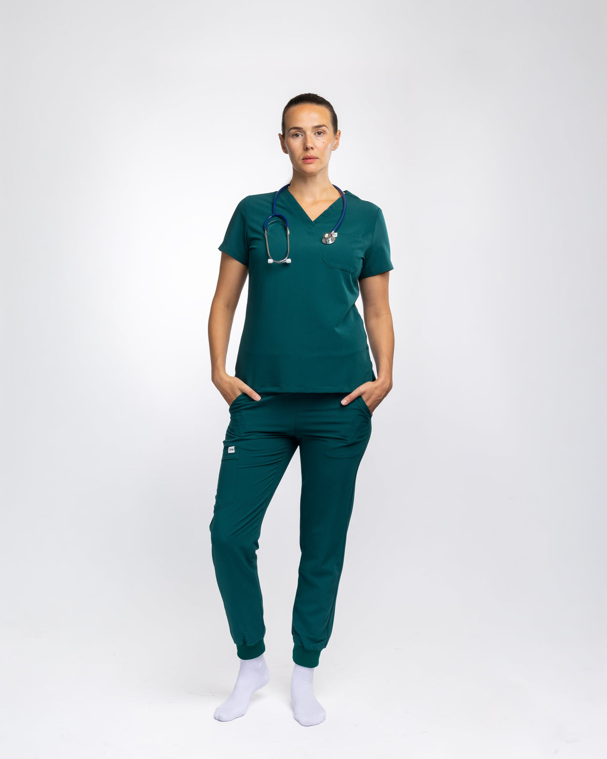 Sage V-Neck Scrub Top 
