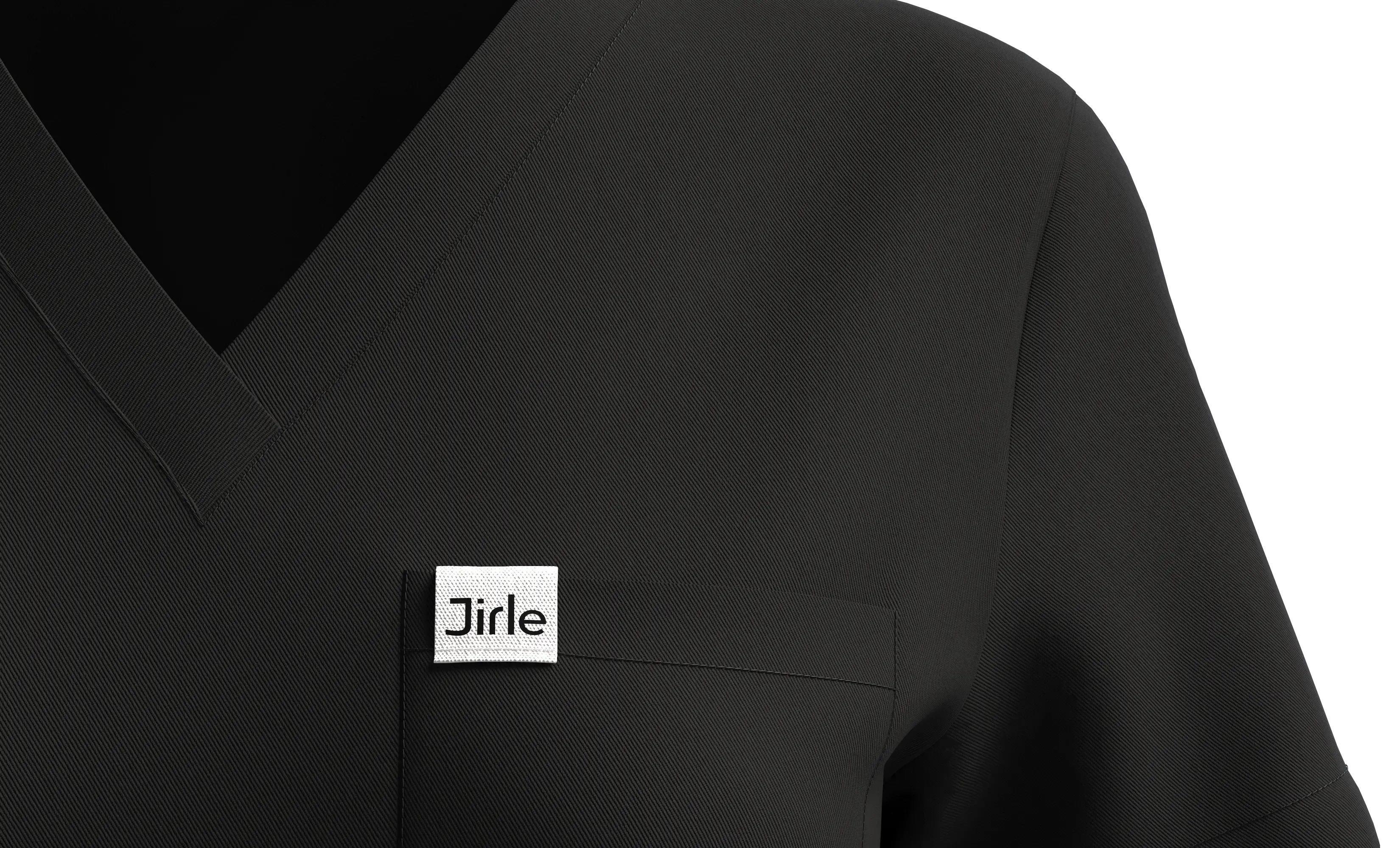 Luxe Black V-Neck Scrub Top 