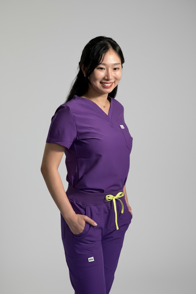 ORO Women’s Scrub Top Purple Breathable and Stylish