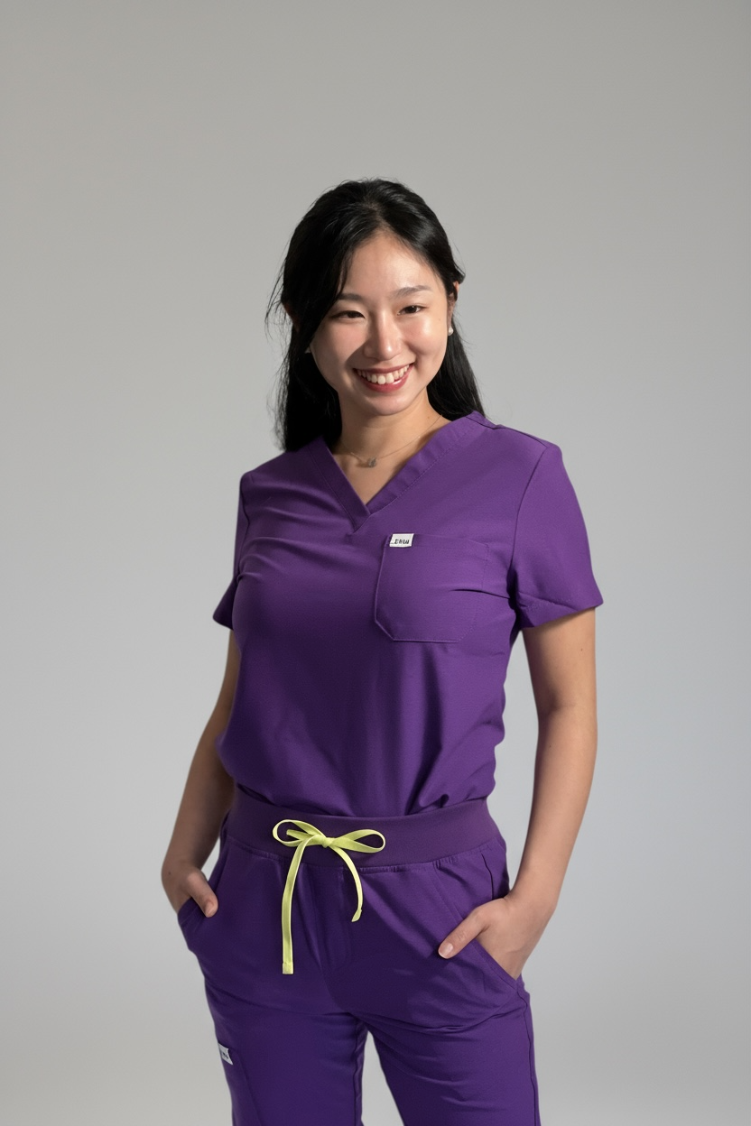 ORO Women’s Scrub Top Purple Breathable and Stylish