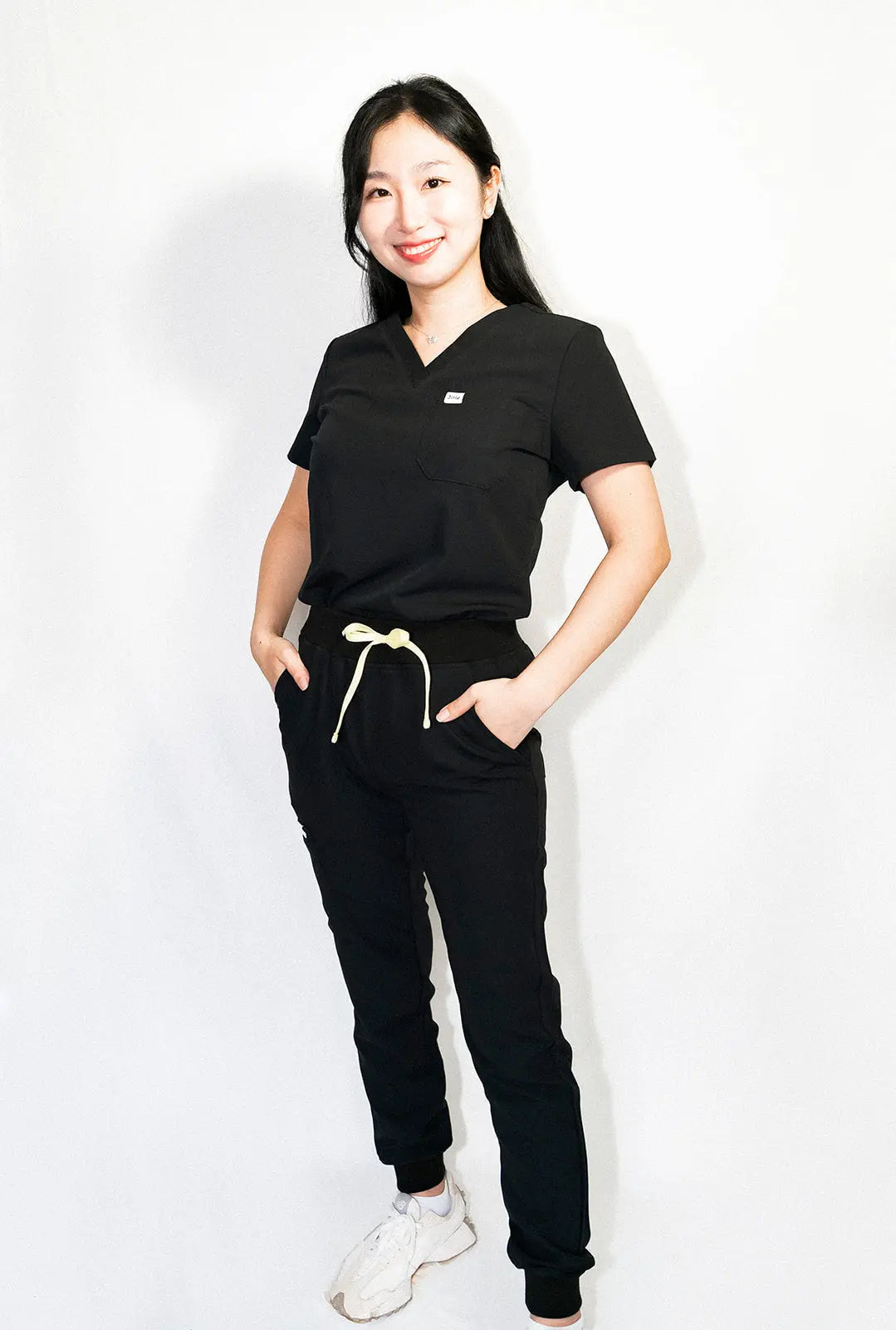ORO Women’s Scrub Top Black Breathable and Stylish - Jirle