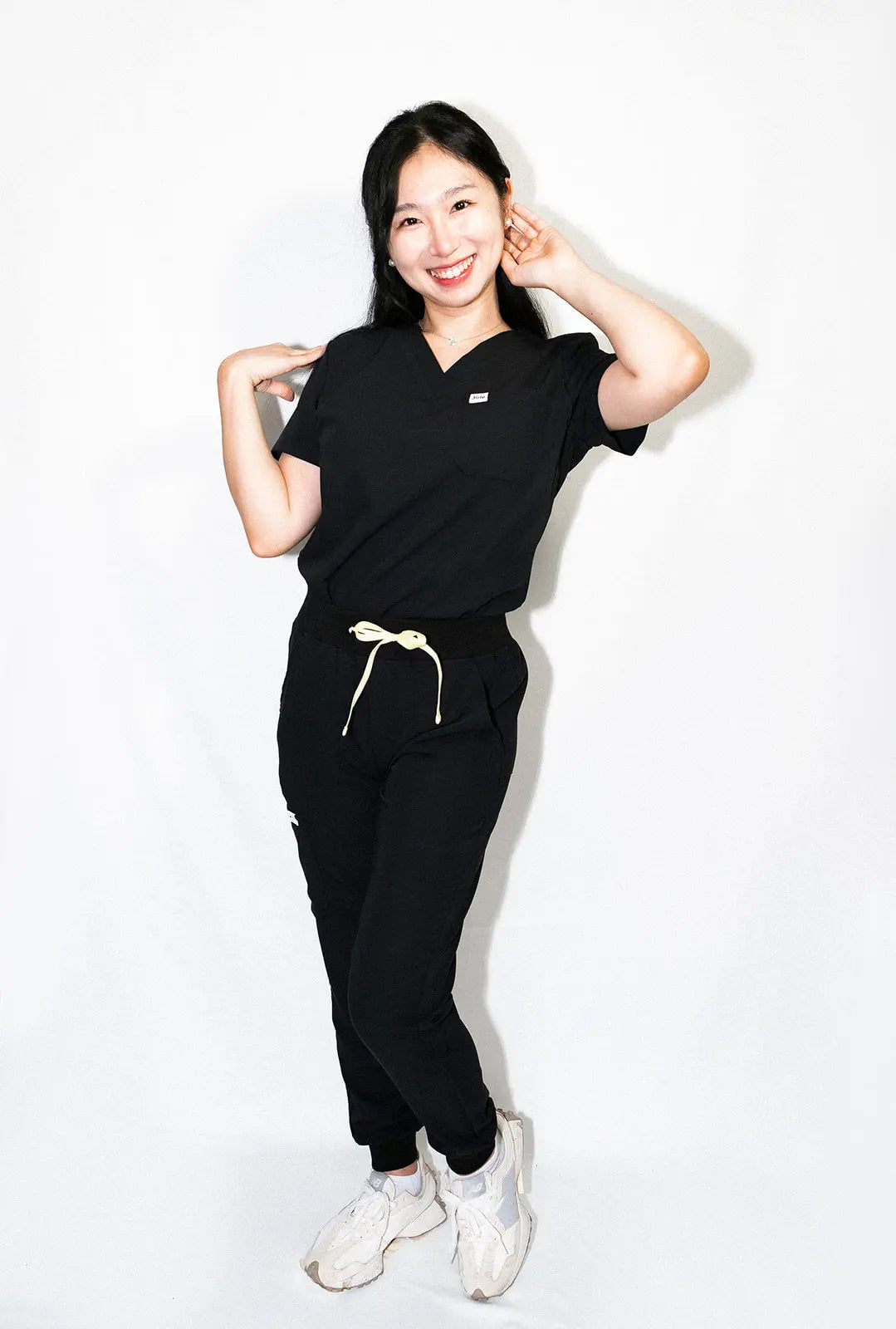 ORO Women’s Scrub Top Black Breathable and Stylish - Jirle
