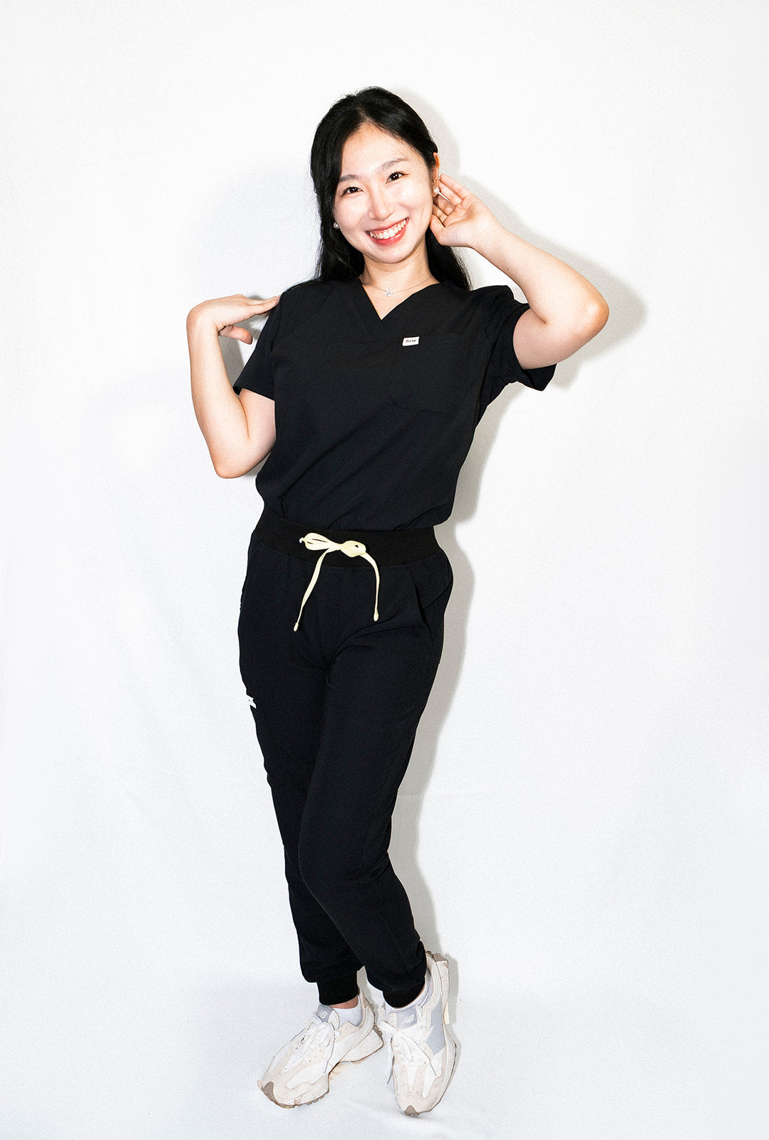 ORO Women's Black Scrub Joggers Classic Fit Medical Pants - Jirle