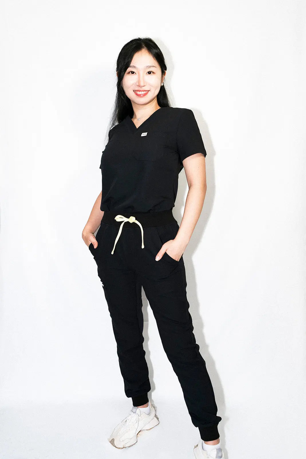 ORO Women’s Scrub Top Black Breathable and Stylish - Jirle