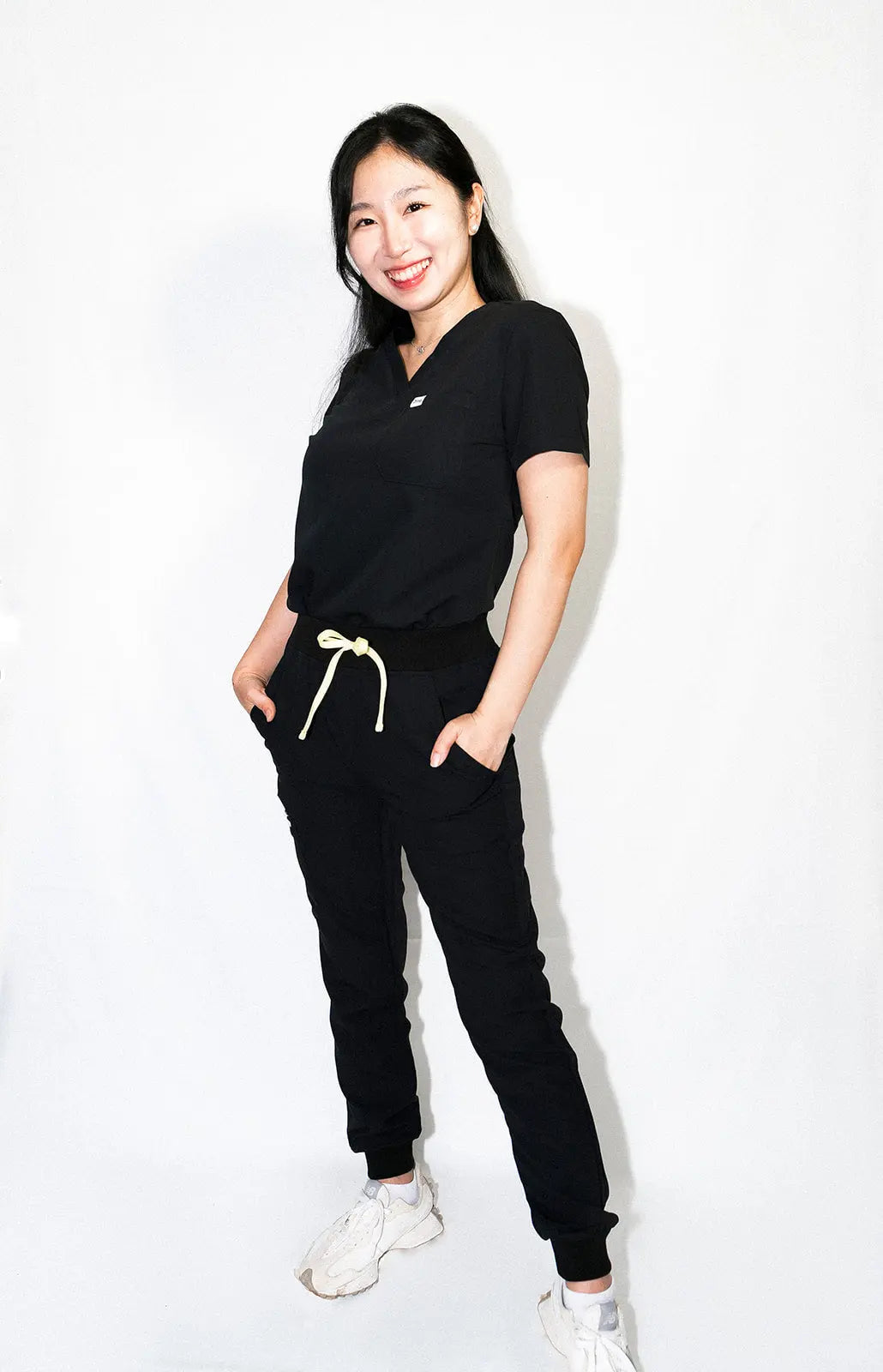 ORO Women’s Scrub Top Black Breathable and Stylish - Jirle