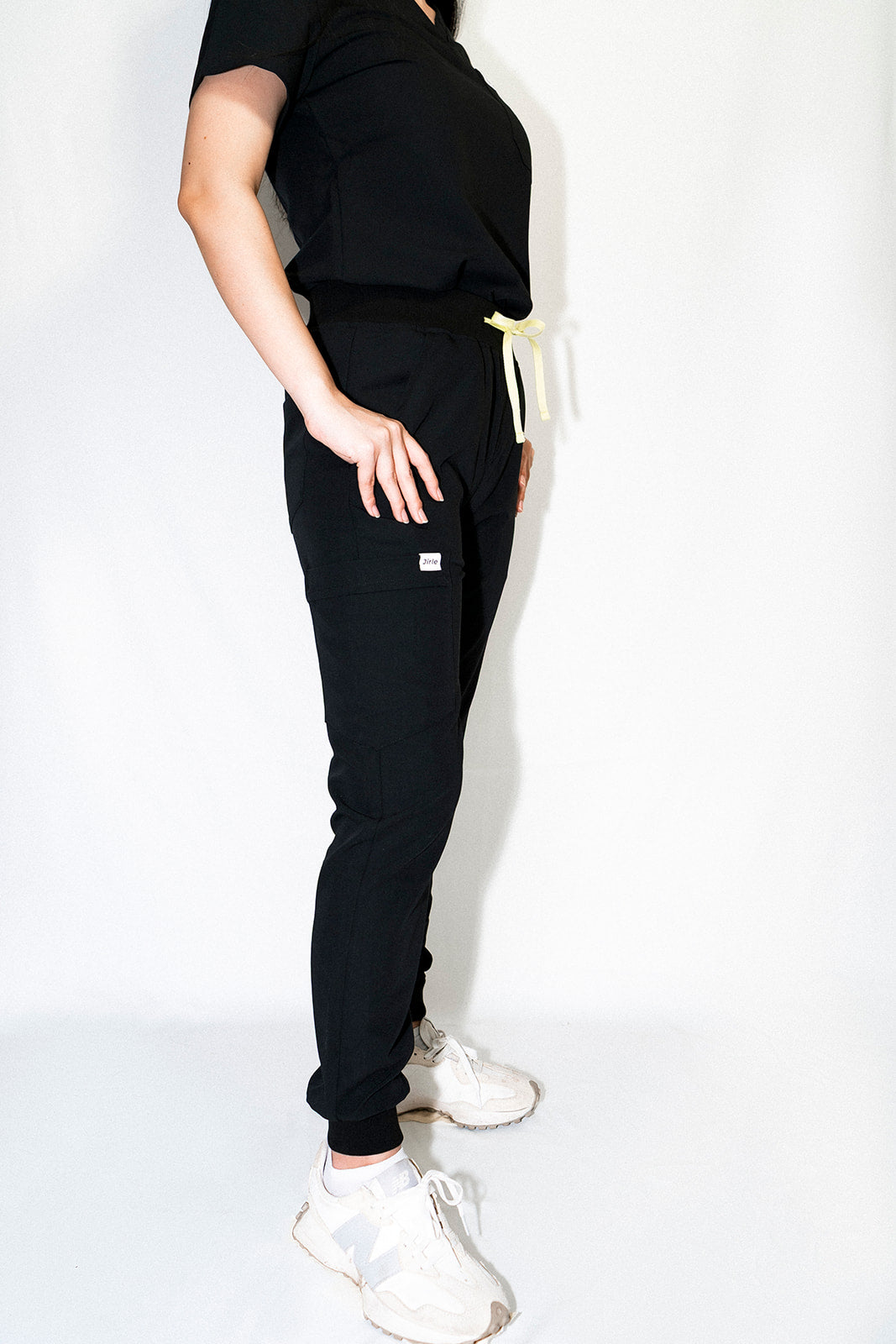 ORO Women's Black Scrub Joggers Classic Fit Medical Pants - Jirle
