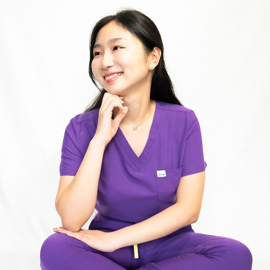 ORO Women's Purple Scrub Joggers Classic Fit Medical Pants - Jirle