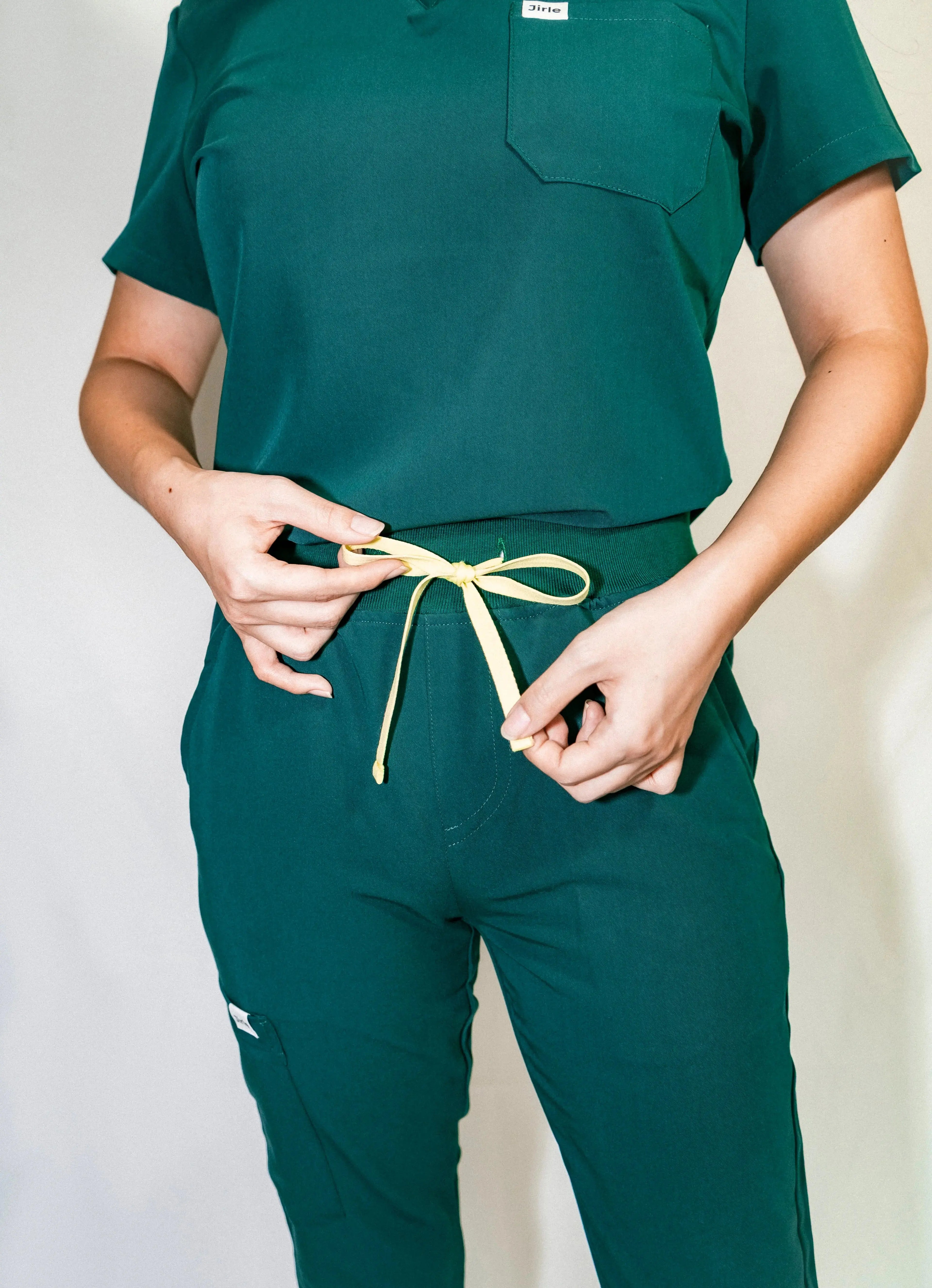ORO Women's Green Scrub Joggers Classic Fit Medical Pants - Jirle