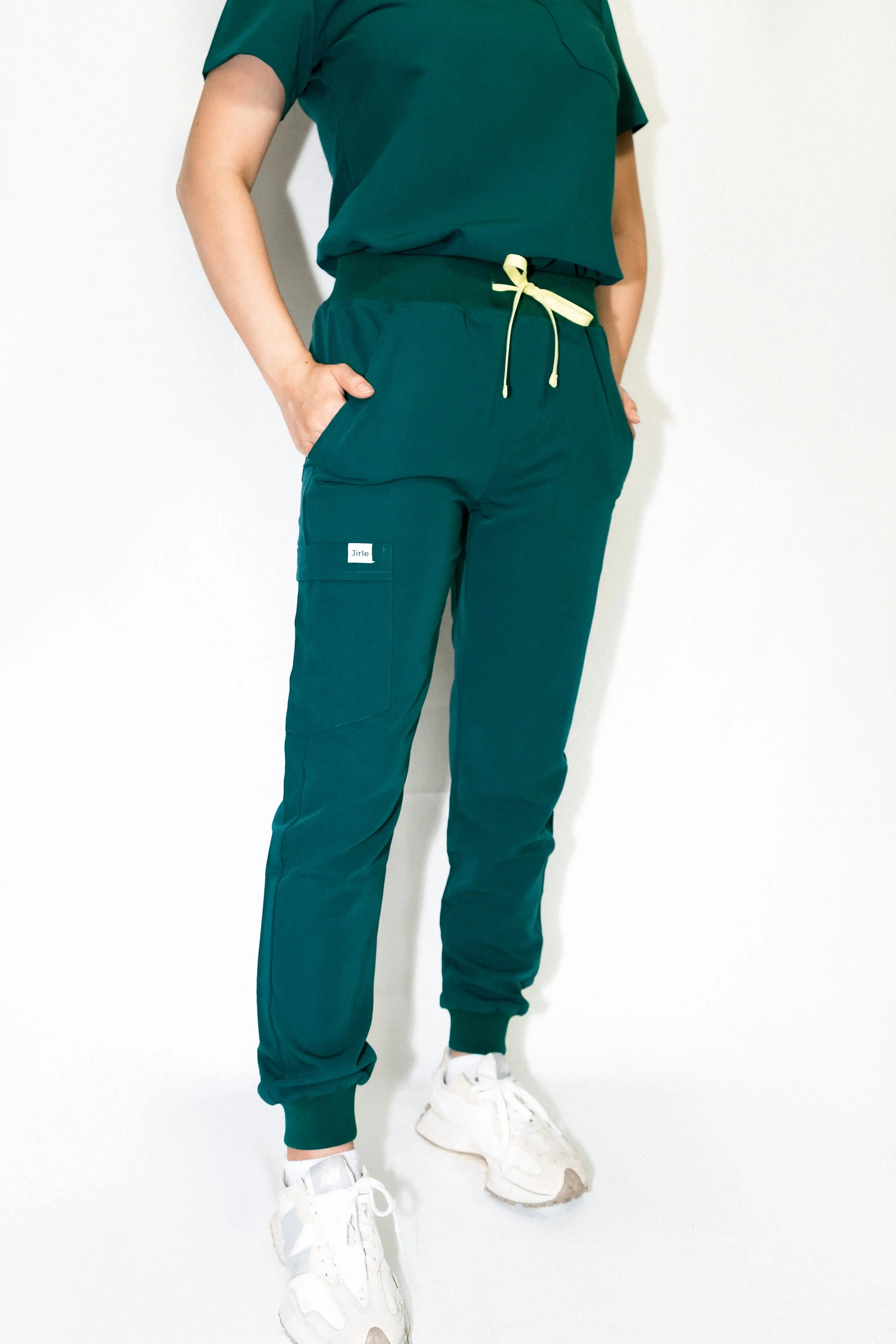 ORO Women's Green Scrub Joggers Classic Fit Medical Pants - Jirle