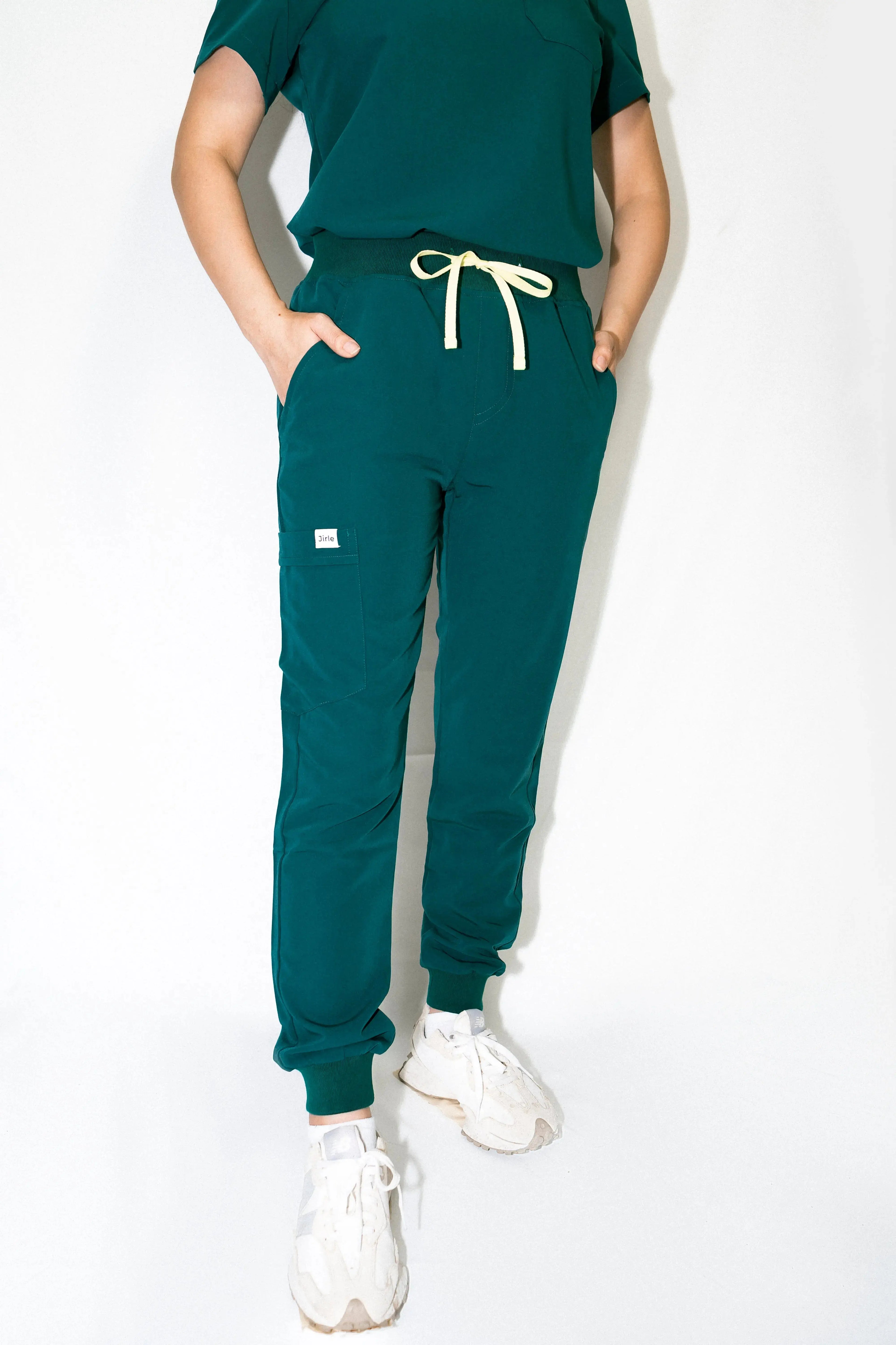ORO Women's Green Scrub Joggers Classic Fit Medical Pants - Jirle