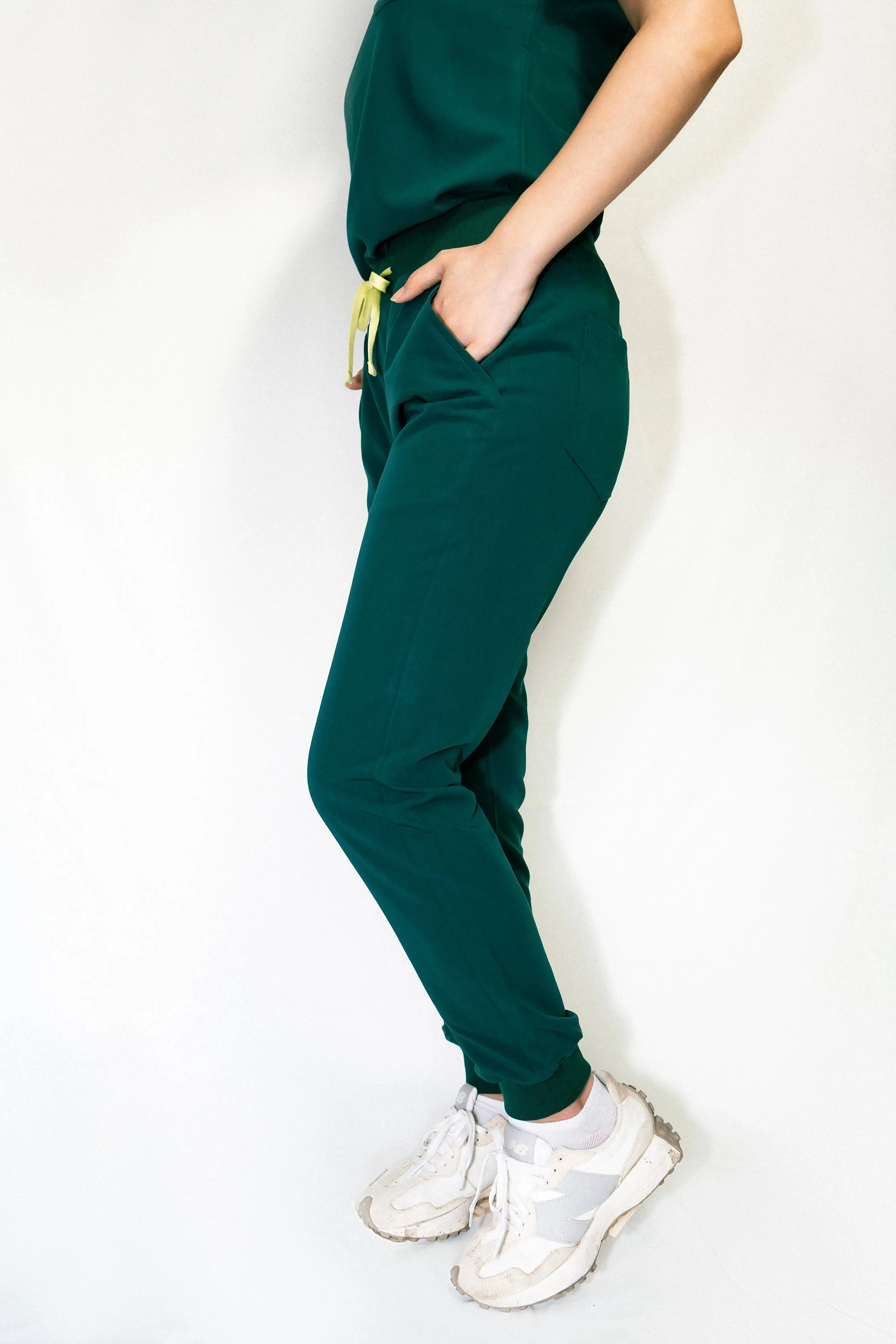ORO Women's Green Scrub Joggers Classic Fit Medical Pants - Jirle